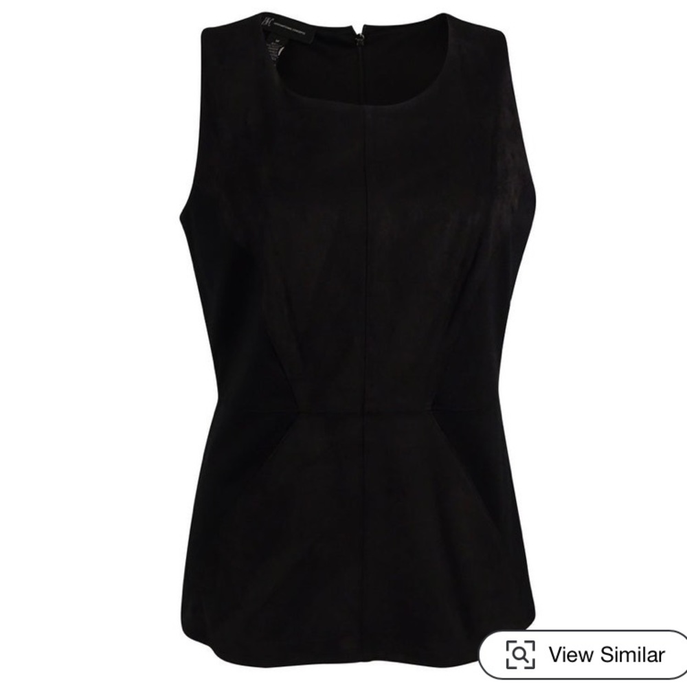 INC Black Peplum Sleeveless Top